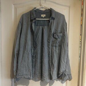 Gentle Fawn Light Blue Chambray Button-Up Shirt (Medium)